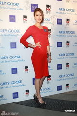 组图：谢婷婷一袭红裙出席酒会艳压全场