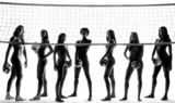 组图：美国女排全裸大片 黑白光影展现柔韧之美