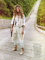 组图：吉赛尔-邦辰穿透视白裙登《Vogue》封面