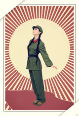 组图：芙蓉姐姐红歌写真迎党生日 麻花辫清纯如水