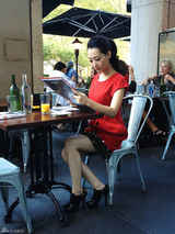 组图：白冰纽约时尚街拍 显简约优雅国际范儿