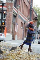 组图：小宋佳浪漫街拍 西雅图街头唯美绽放