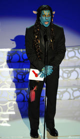 高清图：奥斯卡现场 本-斯蒂勒变身阿凡达搞笑