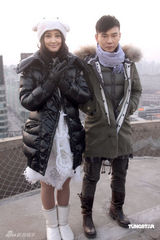 幻灯图：海岩之子侣皓吉吉与张歆艺相拥拍MV