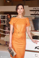组图：李嘉欣橙色连身裙亮相 曼妙身姿气质不凡