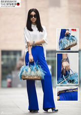 明星爱街拍36期：俊男美女各式蓝色搭配