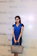 组图：佟丽娅出席活动全程微笑 柔美清新亲民