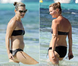 组图：39岁超模凯特莫斯现身海滩心情好秀身材