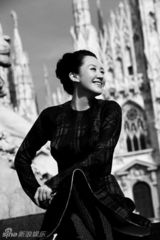 组图：许晴米兰大片曝光 时光之城的灵动记忆