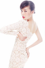 组图：商侃写真复古诱惑 红唇透视媚眼如丝