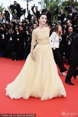 组图：范冰冰助阵红毯蕾丝纱裙雍容繁复