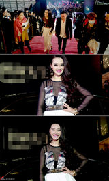 组图：爱戴低胸装出席活动 与张亮撞衫