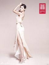 组图：全智贤拍广告秀美肤 裸色长裙性感飘逸