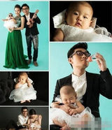 组图：好声音金志文女儿曝光 一家三口拍全家福