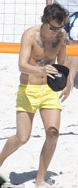 组图：斯威夫特前男友哈利裸身打排球纹身遍布