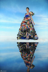 组图：张韶涵MV曝花絮 变身雪后与花仙子