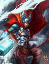 组图：网友手绘唯美《复联》 洛基被雷神公主抱