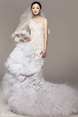 组图：张瑶写真婚纱造型 情人节期待与有缘人共渡