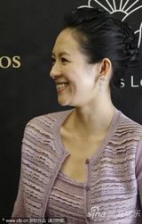 高清组图：章子怡宣传《最爱》 紫色蕾丝装恬静优雅