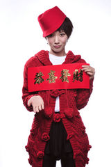 高清图：王珞丹乖巧欢喜贺岁大片红红火火