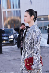 组图：张辛苑纽约时装周三换装造型靓丽