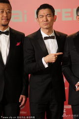 组图：《盲探》剧组走红毯 刘德华帅气现身