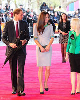 组图：威廉夫妇亮相首映礼 王子为凯特撑伞秀甜蜜