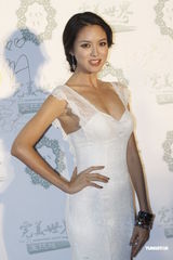 组图：李湘火红裙看秀 柳岩酥胸半露呼之欲出