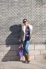 高清图：吴辰君变身可爱女生 俏皮春装搭配显瘦仔裤