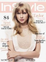 组图：泰勒登英杂志封面 镂空白纱红唇微启