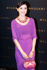 组图：高圆圆出席时尚活动 紫色长裙梦幻神秘