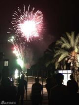 组图：郭晶晶南沙婚宴派对 现场鸣放烟花