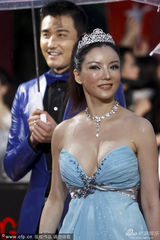 组图：《战争女王》剧组彭丹胡兵亮相红毯