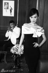 高清图：霍思燕黑白写真 气质优雅尽显赫本风范