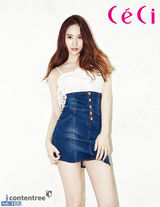 高清组图：f(x)Krystal拍写真演绎牛仔时尚