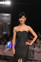 组图： 陈怡嘉高开衩礼服亮相红毯秀美腿