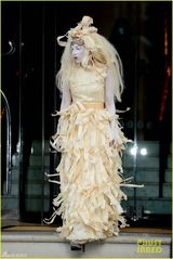 组图：Gaga雷人木屑装满脸面粉妆容奇特