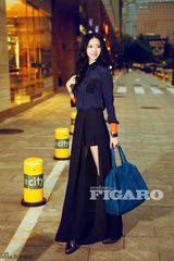 组图：韩雯雯尝试英伦风 化身街头潮女郎