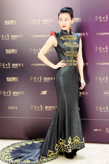 组图：吴镇宇时尚盛典帅气 钟丽缇绿裙秀性感