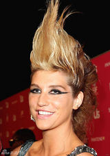 组图：钱婆Ke$ha夸张造型盘点 金发雀斑似邋遢男