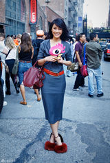 组图：陈燃刘雯纽约时装周撞气场 外形高贵时尚