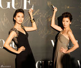 高清图：高圆圆贾静雯亮相派对 台上斗艳台下亲昵