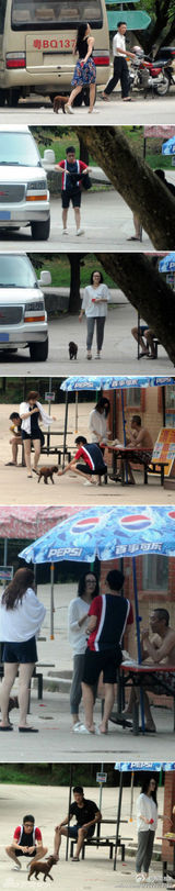 组图：撒贝宁穿情侣鞋探班章子怡 清凉玩漂流