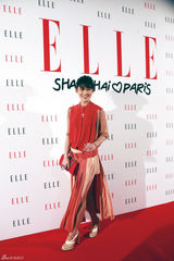 组图：陈燃粉红长裙优雅亮相巴黎时尚夜