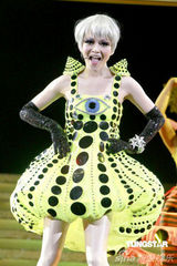 高清图：张韶涵香港演唱会变身精灵造型夸张