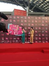 组图：刘忻蓝色露肩华裙绽放女人味