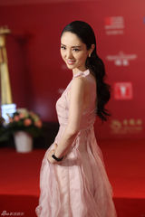 组图：董璇亮相上海国际电影节粉礼服仙气足