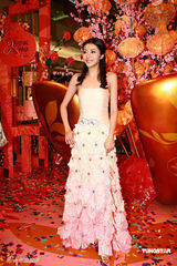 幻灯图集：熊黛林华美礼服亮相 表演优美花灯舞 