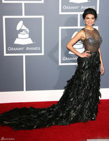 高清图：53届格莱美红毯 娜迪亚-阿丽羽饰礼服透明