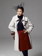 高清组图：河智苑冬装画报 渔网发饰突显个性